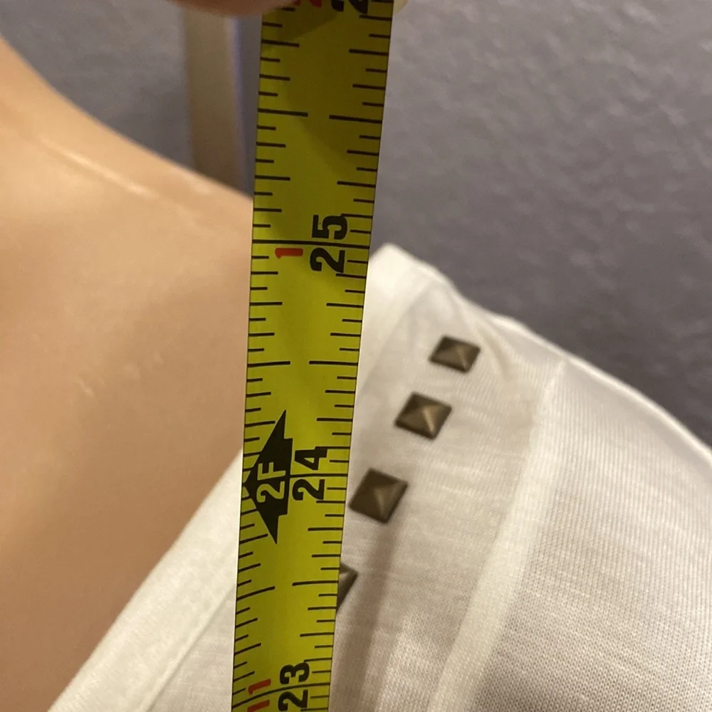 ROCK & REPUBLIC - tee: asymmetric thin rayon l/s w embellished studded neck - L - Picture 8 of 16